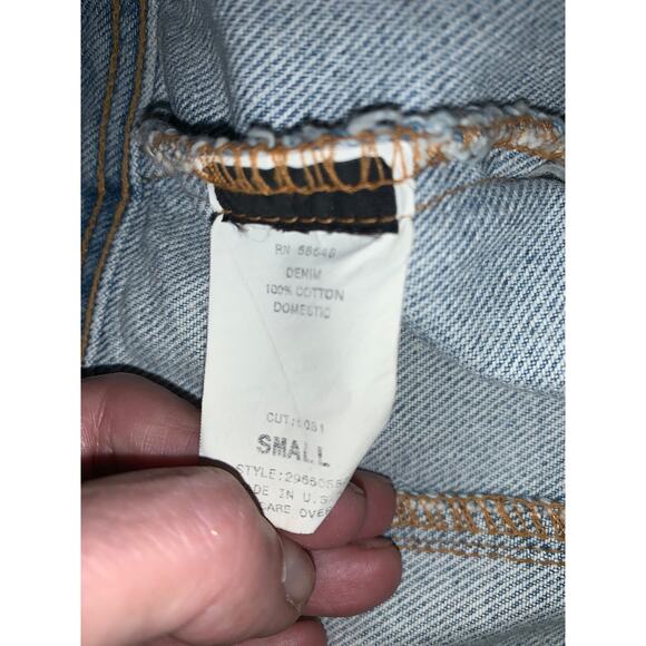 VINTAGE 90'S Y2K UNWORN ABS ALLEN SCHWARTZ BEADED DENIM JEAN JACKET - Picture 7 of 10